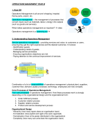 Lecture Notes Operations Management - Year III - International Hotelmanagement