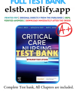 Test Bank for Critical Care Nursing 9th Edition Urden