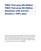 TNCC Test prep 9th Edition TNCC Test prep 8th Edition Questions with Correct Answers | 100% pass