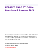 UPDATED TNCC 9TH Edition Questions & Answers 2024