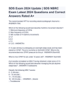  SDS Exam 2024 Update | SDS NBRC Exam Latest 2024 Questions and Correct  Answers Rated A+ | Confirmed Quizexam 2024 SDS NBRC Exam  with AccurateSolutions ARanking  all Pass