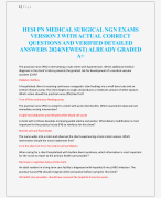 HESI PN MEDICAL SURGICAL NGN EXAMS  VERSION 3 WITH ACTUAL CORRECT  QUESTIONS AND VERIFIED DETAILED  ANSWERS 2024(NEWEST) ALREADY GRADED  A+