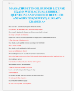 MASSACHUSETTS OIL BURNER LICENSE  EXAMS WITH ACTUAL CORRECT  QUESTIONS AND VERIFIED DETAILED  ANSWERS 2024(NEWEST) ALREADY  GRADED A+