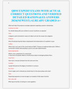 QDM EXPERT EXAMS WITH ACTUAL  CORRECT QUESTIONS AND VERIFIED  DETAILED RATIONALES ANSWERS  2024(NEWEST) ALREADY GRADED A+
