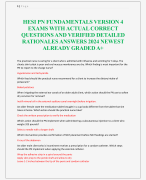 HESI PN FUNDAMENTALS VERSION 4 EXAMS WITH ACTUAL CORRECT  QUESTIONS AND VERIFIED DETAILED  RATIONALES ANSWERS 2024 NEWEST  ALREADY GRADED A+