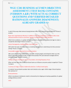 WGU C201 BUSINESS ACUMEN OBJECTIVE  ASSESSMENT 2 TEST BANK CONTAINS  (VERSION A &B ) WITH ACTUAL CORRECT  QUESTIONS AND VERIFIED DETAILED  RATIONALES ANSWERS 2024(NEWEST)  ALREADY GRADED A+