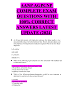 AANP AGPCNP COMPLETE EXAM   QUESTIONS WITH  100% CORRECT ANSWERS LATEST UPDATE (2024)