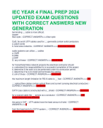 IEC YEAR 4 FINAL PREP 2024 UPDATED EXAM QUESTIONS WITH CORRECT ANSWERS NEW GENERATION 