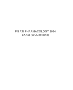 PN ATI PHARMACOLOGY EXAM 2024 (60 Questions)