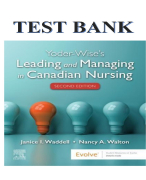 YODER-WISE’S LEADING AND MANAGING IN CANADIAN NURSING, 2ND EDITION, PATRICIA S. YODER-WISE, JANICE WADDELL, NANCY WALTON TEST BANK