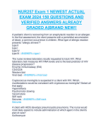 NUR257 Exam 1 NEWEST ACTUAL  EXAM 2024 150 QUESTIONS AND  VERIFIED ANSWERS ALREADY  GRADED A|BRAND NEW!!