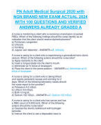 PN Adult Medical Surgical 2020 with  NGN BRAND NEW EXAM ACTUAL 2024  WITH 100 QUESTIONS AND VERIFIED  ANSWERS ALREADY GRADED A