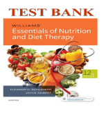 Williams' Essentials Of Nutrition And Diet Therapy, 12th Edition Test Bank