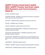 AAERT Practice Actual Exam Update 2024 Questions and Correct Answers  Rated A+ | Verified AAERT Practice Test Exam Latest 2024 Quizexam  with AccurateSolutions  ARanking