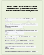 RPSGT EXAM LATEST 2024-2025 WITH  COMPLETE 200+ QUESTIONS AND 100%  VERIFIED CORRECT ANSWERS|AGRADE
