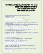 CNOR PRACTICE EXAM PREP BY CCI 2024- 2025 WITH BEST QUESTIONS  AND VERIFIED CORRECT  ANSWERS/GRADED A+