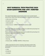 NCCT SURGICAL TECH PRACTICE 2024  EXAM QUESTIONS AND 100% VERIFIED  ANSWERS
