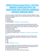NR293 Pharmacology Exam 1 ACTUAL  NEWEST EXAM 2024 WITH 100  QUESTIONS AND VERIFIED ANSWERS  GRADED A|BRAND NEW!!