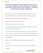 2023-2024 COMMUNITY HEALTH HESI RN V1,V2&V3 (3 LATESTVERSIONS ) EXIT HESI EACH VERSION CONTAINS 55 QUESTIONS AND CORRECT ANSWERS TEST BANK AGRADE COMPLETE