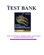 Test Bank for BASIC AND CLINICAL PHARMACOLOGY 15TH EDITION  KATZUNG TREVOR  INCLUSIVE OF CHAPTERS 1-66 COMPLETE WITH EXPLAINED ANSWERS