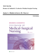 TEST BANK Brunner & Suddarth's Textbook of Medical-Surgical Nursing by Janice L. Hinkle & Kerry H. Cheever 14th Edition All Chapters 1 to 73 Included