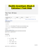 Ma302 Grantham Week 6 Calculus I Test Help  2024