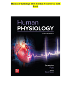 Human Physiology 16th Edition By Stuart Fox and Krista Test Bank All Chapters 1 to 18 Covered!!