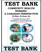 TEST BANK COMMUNITY HEALTH  NURSING: A CANADIAN PERSPECTIVE 5th Edition, By Stamler, Yiu ALL CHAPTERS