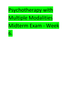Psychotherapy with  Multiple Modalities  Midterm Exam - Week  6 2024 Update