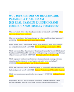  WGU D050 HISTORY OF HEALTHCARE  IN AMERICA FINAL  EXAM   2024 REAL EXAM 250 QUESTIONS AND CORRECT ANSWERS|KEY TO SUCCESS 