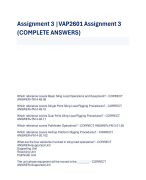 Assignment 3 |VAP2601 Assignment 3  (COMPLETE ANSWERS)