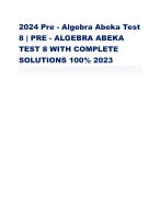 2024 Pre - Algebra Abeka Test  8 | PRE - ALGEBRA ABEKA  TEST 8 WITH COMPLETE  SOLUTIONS 100% 2023