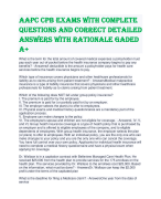 AAPC CPB EXAMS WITH COMPLETE  QUESTIONS AND CORRECT DETAILED  ANSWERS WITH RATIONALE GADED  A+