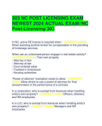 303 NC POST LICENSING EXAM NEWEST 2024 ACTUAL EXAM//NC Post-Licensing 303