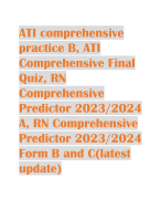 TI comprehensive  practice B, ATI  Comprehensive Final  Quiz, RN  Comprehensive  Predictor 2023/2024  A, RN Comprehensive  Predictor 2023/2024  Form B and C(latest  update)