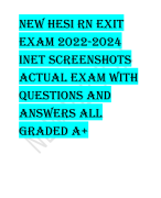NEW HESI RN EXIT  EXAM 2022-2024 INET Screenshots  Actual EXAM WITH  QUESTIONS AND  ANSWERS ALL  GRADED A+