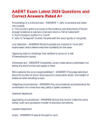 AAERT Exam Latest 2024 Questions and  Correct Answers Rated A+ | Verified AAERT Actual Exam Update 2024 Quizexam with Accurate Solutions  Aranking  Allverified