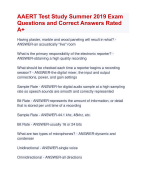 AAERT Test Study Summer 2019 Exam  Questions and Correct Answers Rated  A+| Verified AAERT Actual Exam Update 2024  QuizExam with Accurate Solutions  ARanking allVerified 
