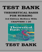 THEORETICAL BASIS FOR NURSING 3RD EDITION MCEWEN WILLS TEST BANK