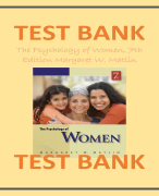 The Psychology of Women, 7th Edition Margaret W. Matlin TEST BANK