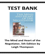 The Mind and Heart of the Negotiator, 5th Edition by Leigh Thompson TEST BANK