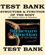 Structure & Function of the Body 16th Edition Kevin T. Patton & Gary A. Thibodeau TEST BANK