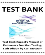 Ruppel's Manual of Pulmonary Function Testing, 11th Edition by Carl Mottram TEST BANK