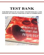 PRINCIPLES OF ANATOMY AND PHYSIOLOGY, 12TH EDITION, BY GERALD TORTORA & BRYAN DERRICKSON TEST BANK