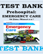 PREHOSPITAL EMERGENCY CARE, 11TH EDITION BY JOSEPH MISTOVICH TEST BANK