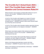 The Crucible Act 3 Actual Exam 2024 |  Act 3 The Crucible Exam Latest 2024  Question and Correct Answers Rated A+ | Verified  The Crucible Act 3  Quizexam with  Accurate solutions Aranking AllPass 