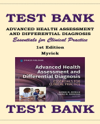 ADVANCED HEALTH ASSESSMENT AND DIFFERENTIAL DIAGNOSIS Essentials for Clinical Practice 1st Edition Myrick TEST BANK