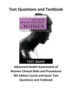 Advanced Health Assessment of Women Clinical Skills and Procedures 4th Edition Carcio and Secor Test Questions and Textbook