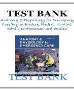 Anatomy & Physiology for Emergency Care, 3rd Edition (Bledsoe) Test Bank