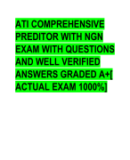 ATI COMPREHENSIVE  PREDITOR WITH NGN  EXAM WITH QUESTIONS  AND WELL VERIFIED  ANSWERS GRADED A+[  ACTUAL EXAM 1000%]